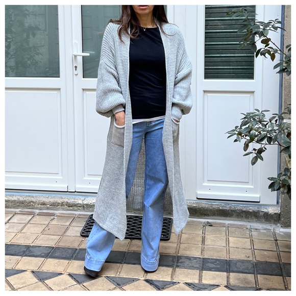 NWT 41 Boho Made In Italy Soft Oversized  Sweater Knit Cardigan - Picture 5 of 6